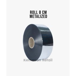 Roll Plastik Kemasan Aluminium Foil Silver lebar 8cm x 1000m 80 micron