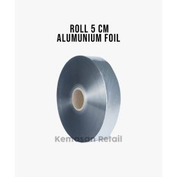 Roll Plastik Kemasan Aluminium Foil Silver lebar 5cm x 1000m 80 micron