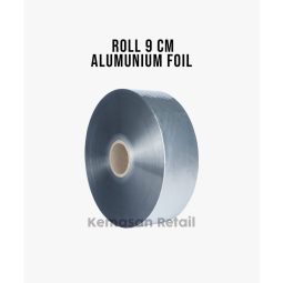 Roll Plastik Kemasan Aluminium Foil Silver lebar 9cm x 1000m 80 micron