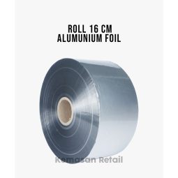 Roll Plastik Kemasan Aluminium Foil Silver lebar 16cm x 1000m 80 micron