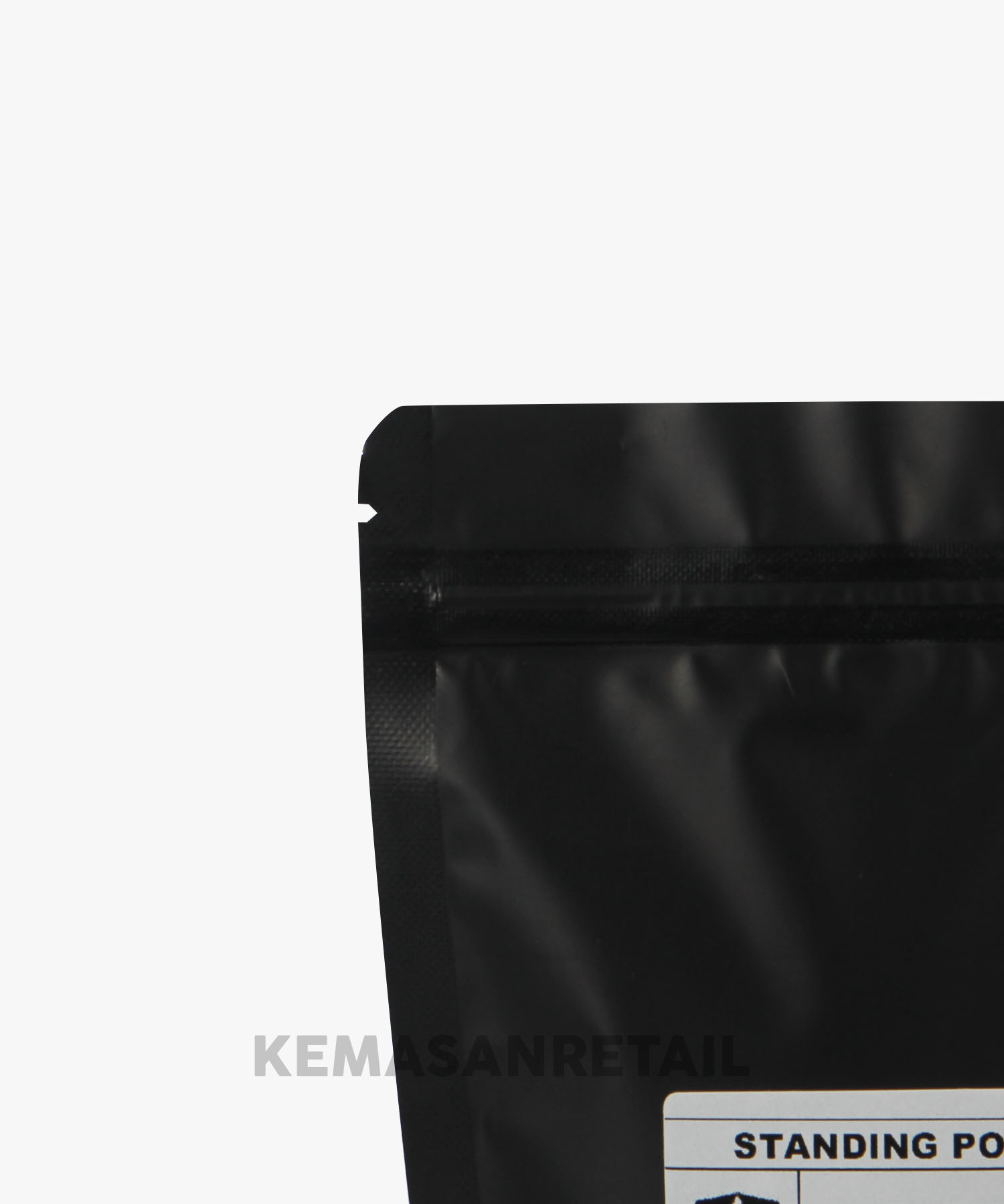 Kemasan Standing Pouch Zipper Hitam Doff 13x20 250gr HX - Image 5
