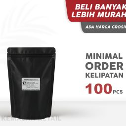 Kemasan Standing Pouch Zipper Hitam Doff 16x24 750gr HX