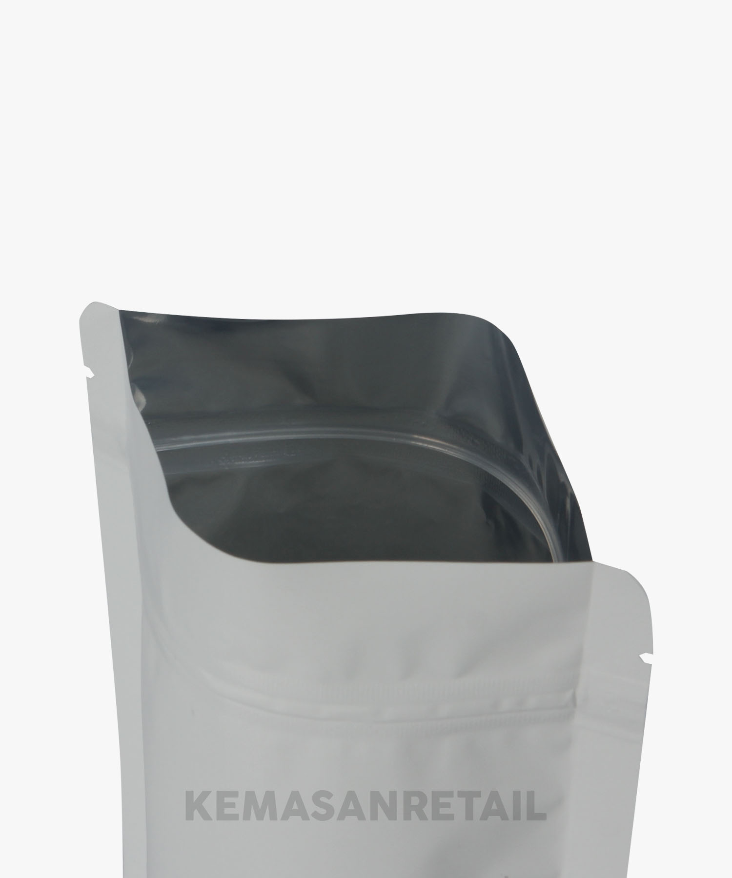 Kemasan Standing Pouch Zipper Putih Doff 14x23 500gr HX - Image 4