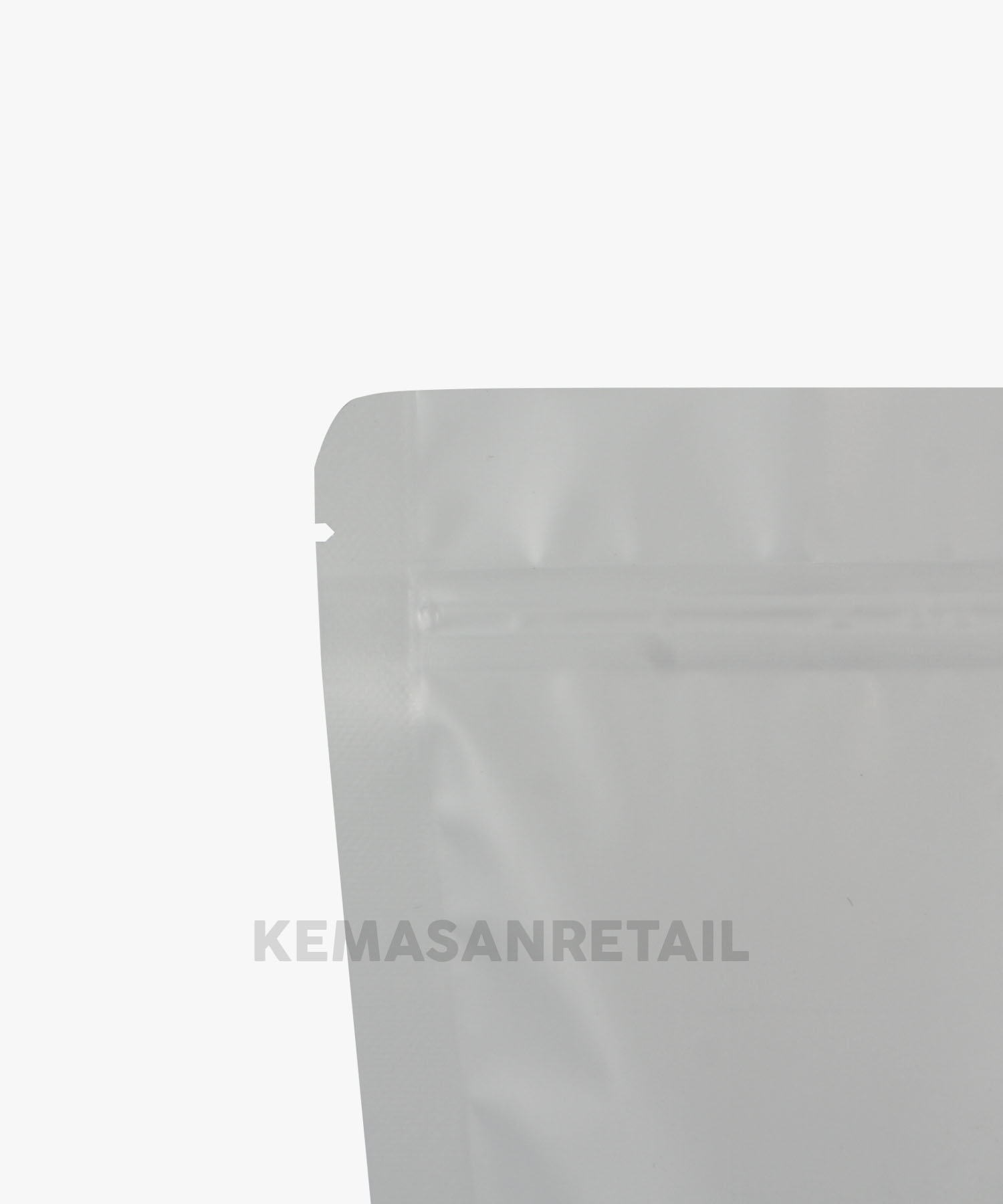 Kemasan Standing Pouch Zipper Putih Doff 14x23 500gr HX - Image 5
