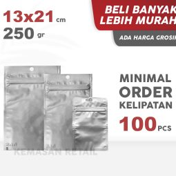 Kemasan Kantong Sachet Bag Aluminium Zipper 13x21 250gr