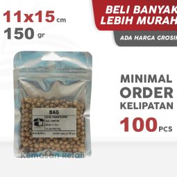 Kemasan Kantong Sachet Bag Transmet Kombinasi Zipper 11x15 150gr