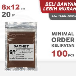 Kemasan Kantong Sachet Bag Transmet Kombinasi Zipper 8x12 20gr