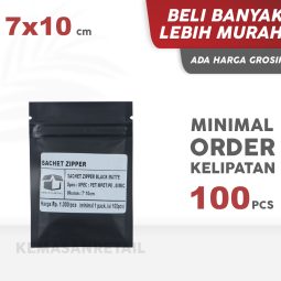 Kemasan Kantong Sachet Zipper Hitam Matte 7x10 cm