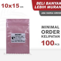 Kemasan Kantong Sachet Zipper Pink Glossy 10x15