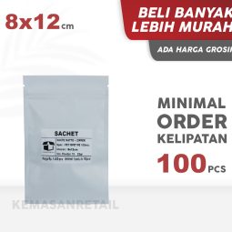 Kemasan Kantong Sachet Zipper Putih Doff 8x12