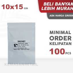 Kemasan Kantong Sachet Zipper Putih Glossy 10x15