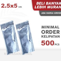 Kemasan Kantong Sachet Bag Aluminium Foil Silver 2.5x5