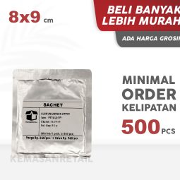 Kemasan Kantong Sachet Bag Aluminium Padat Spesial Silver 8x9 15g