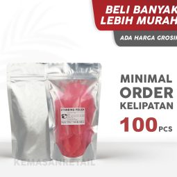 Kemasan Standing Pouch Trans-Aluminium Kombinasi Zipper 12x20 250g