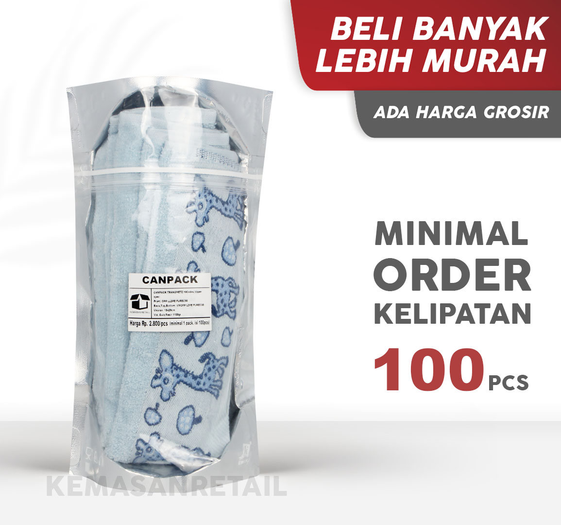 Kemasan Standing Pouch Canpack Transmet Kombinasi Zipper 18x29 1100g