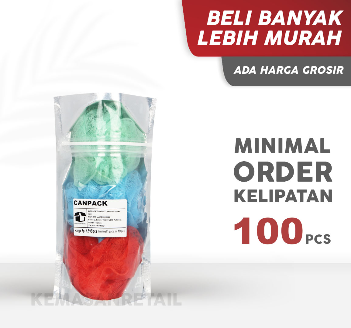 Kemasan Standing Pouch Canpack Transmet Kombinasi Zipper 14x23 500g