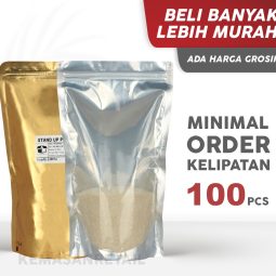 Kemasan Standing Pouch Transmet Kombinasi Zip Gold 18x29 1100gr