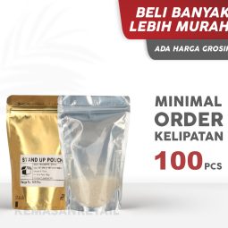 Kemasan Standing Pouch Transmet Kombinasi Zip Gold 9x15 150gr