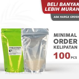 Kemasan Standing Pouch Transmet Kombinasi Zip Hijau 13X20 250gr