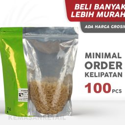 Kemasan Standing Pouch Transmet Kombinasi Zip Hijau 18X29 1100gr