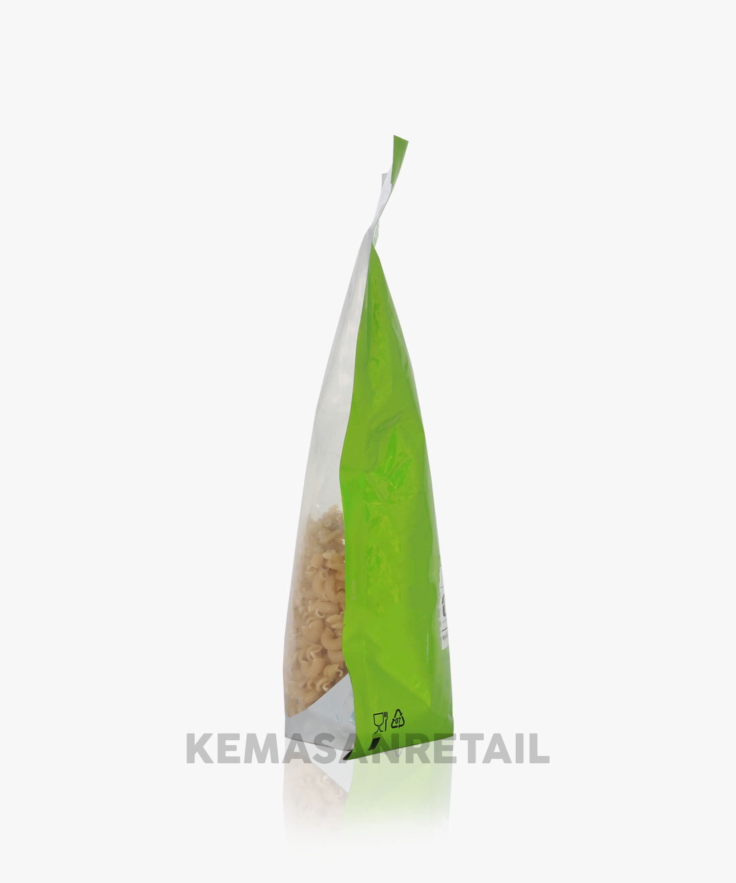 Kemasan Standing Pouch Transmet Kombinasi Zip Hijau 18X29 1100gr - Image 3