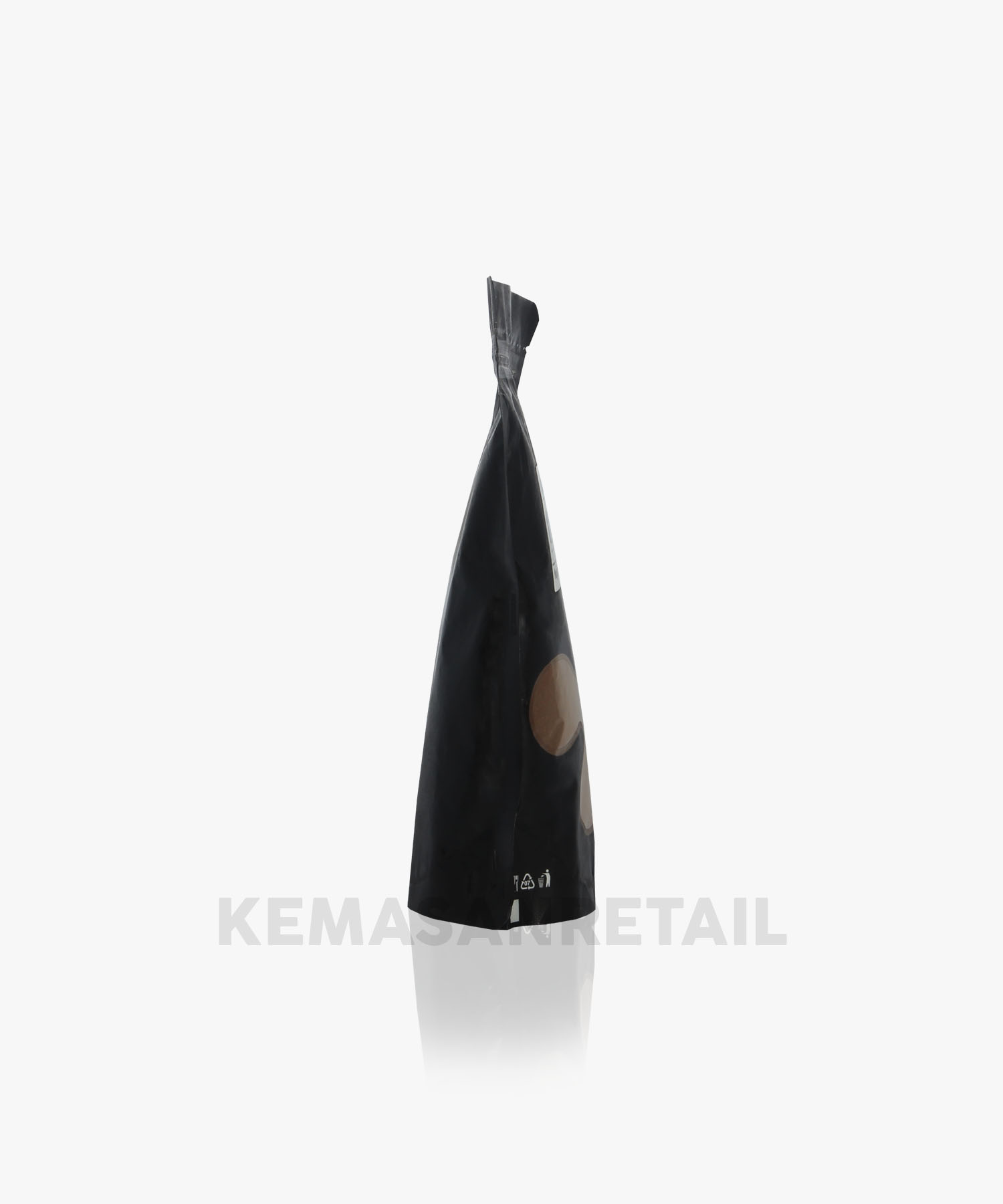Kemasan Standing Pouch Transmet Window Zipper Hitam Doff 13x20 250gr - Image 3