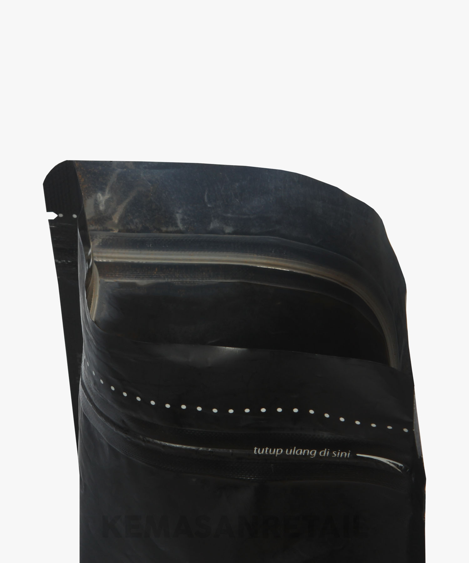 Kemasan Standing Pouch Transmet Window Zipper Hitam Doff 13x20 250gr - Image 4