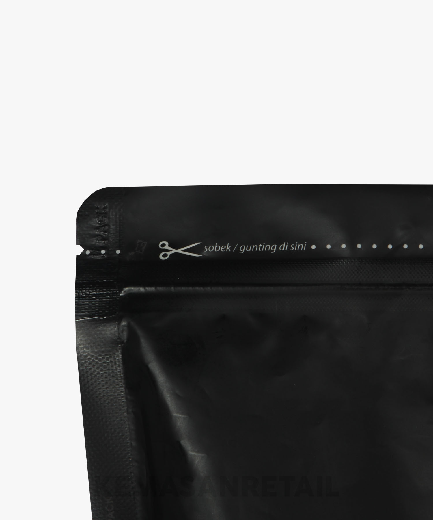 Kemasan Standing Pouch Transmet Window Zipper Hitam Doff 13x20 250gr - Image 5