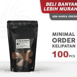 Kemasan Standing Pouch Transmet Window Zipper Hitam Doff 14x23 500gr