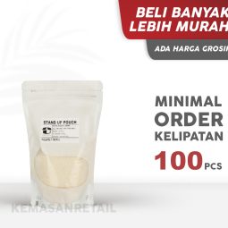Kemasan Standing Pouch Transmet Window Zipper Putih Doff 13x20 250gr