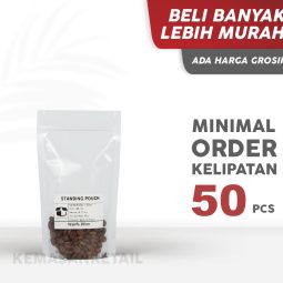 Kemasan Standing Pouch STP Klip Zipper PP Bening Double Seal 10x17.6 100g