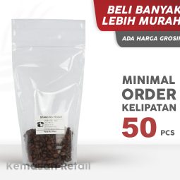 Kemasan Standing Pouch STP Klip Zipper PP Bening Double Seal 16x32 1000gr