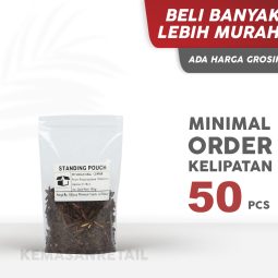 Kemasan Standing Pouch STP Klip Zipper PP Bening Single Seal 9x15 75g