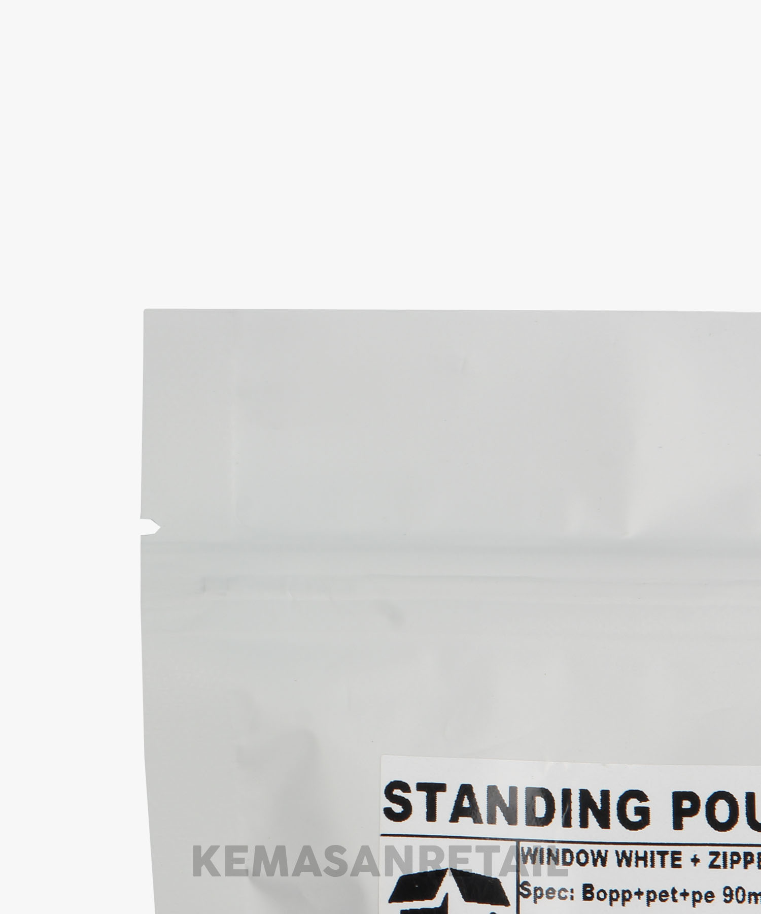 Kemasan Standing Pouch Window Zipper Putih Doff 14x22 500gr - Image 4
