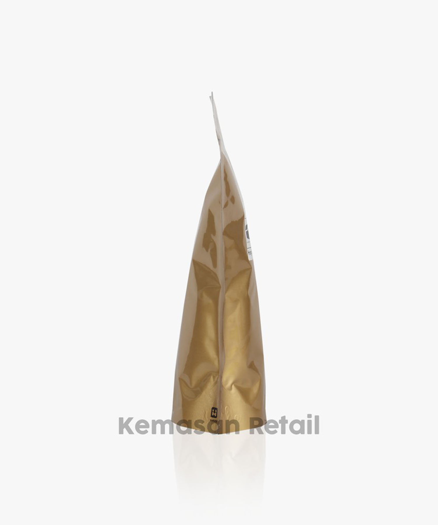 Kemasan Standing Pouch Alumunium Gold Glossy Zipper 14x23cm 500gr PC - Image 3