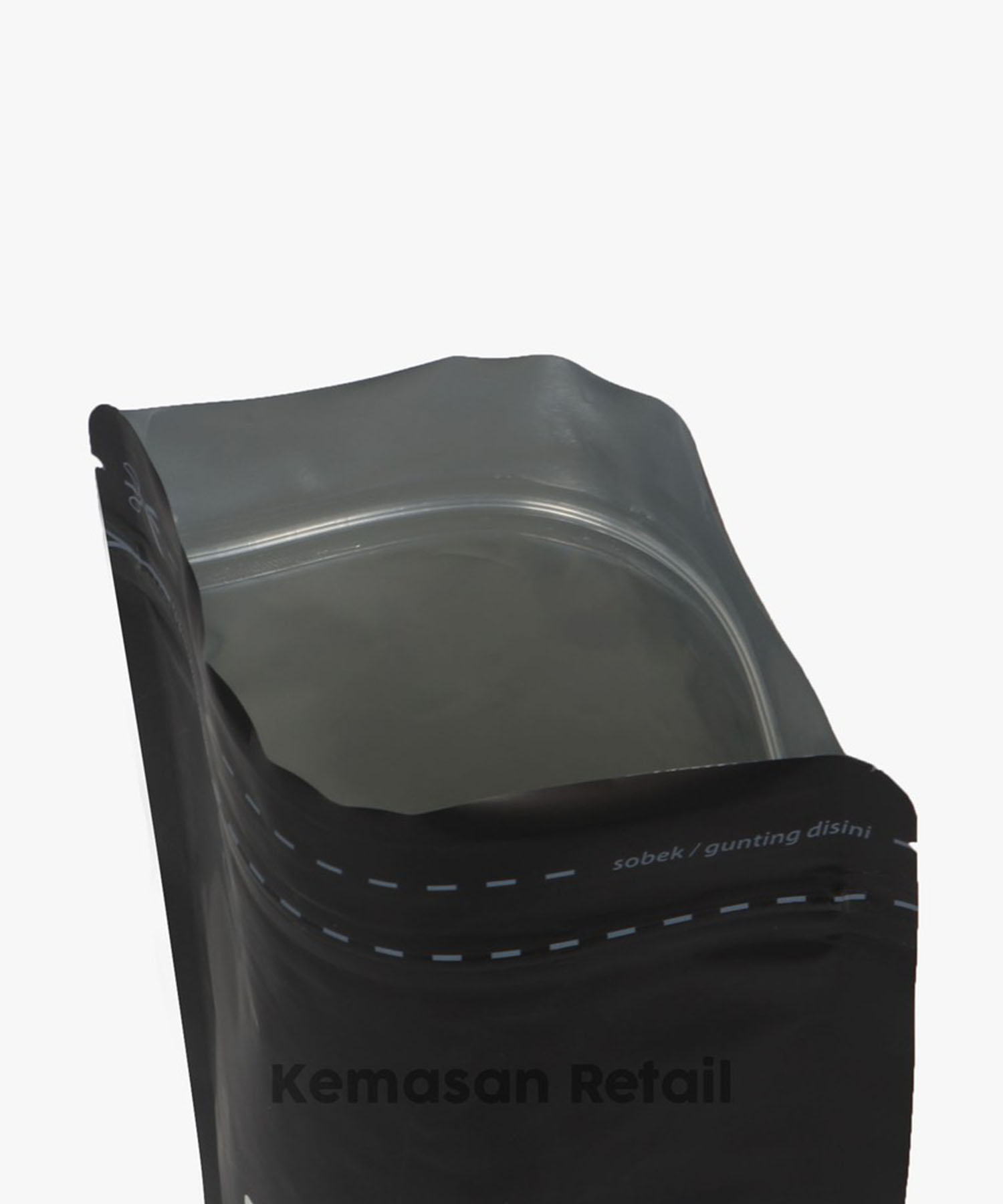 Kemasan Standing Pouch Alumunium Hitam Doff Zipper 18x29cm 1000gr PC - Image 4