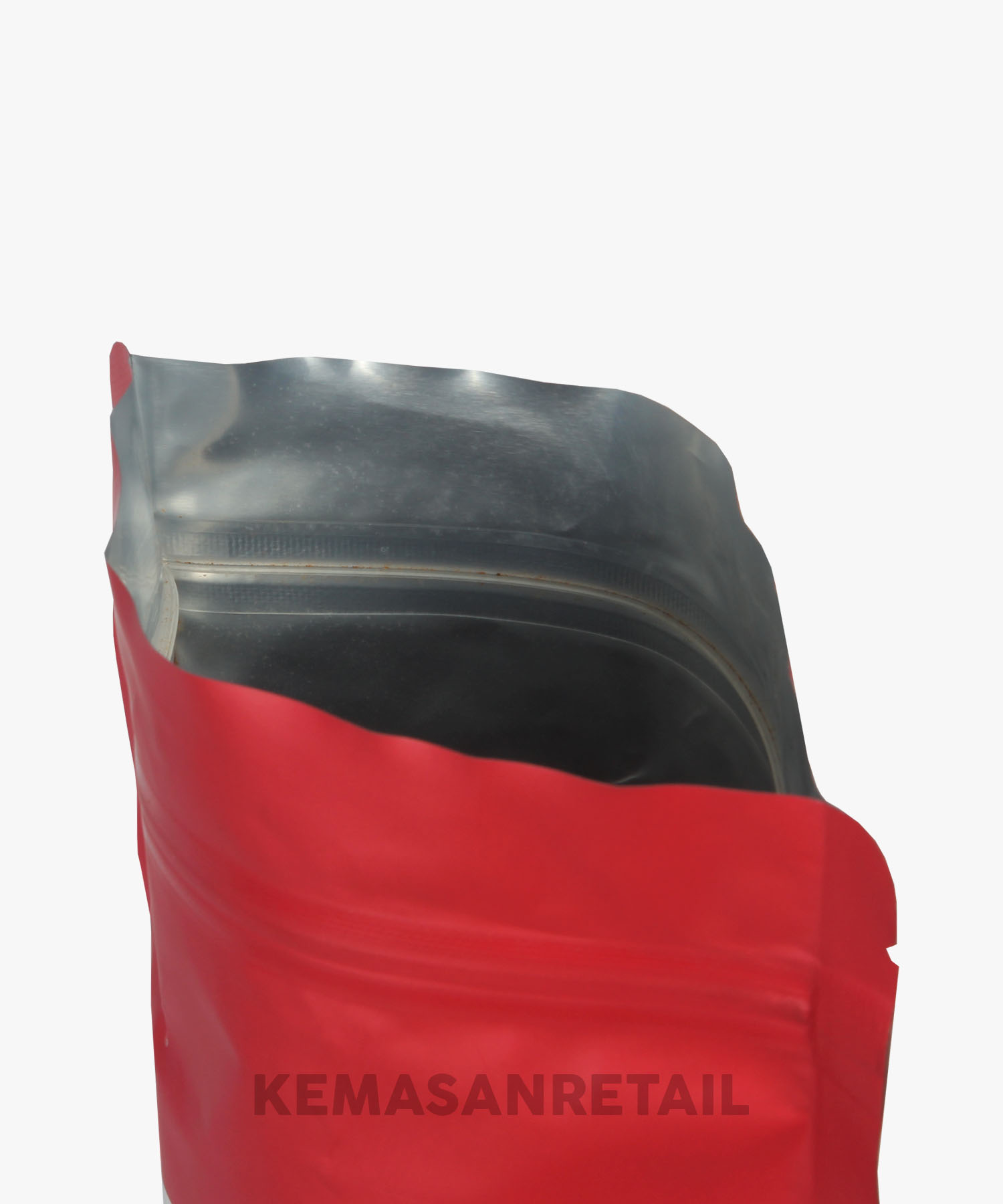 Kemasan Standing Pouch Aluminium Merah Doff Zipper 12x20 100g - Image 4