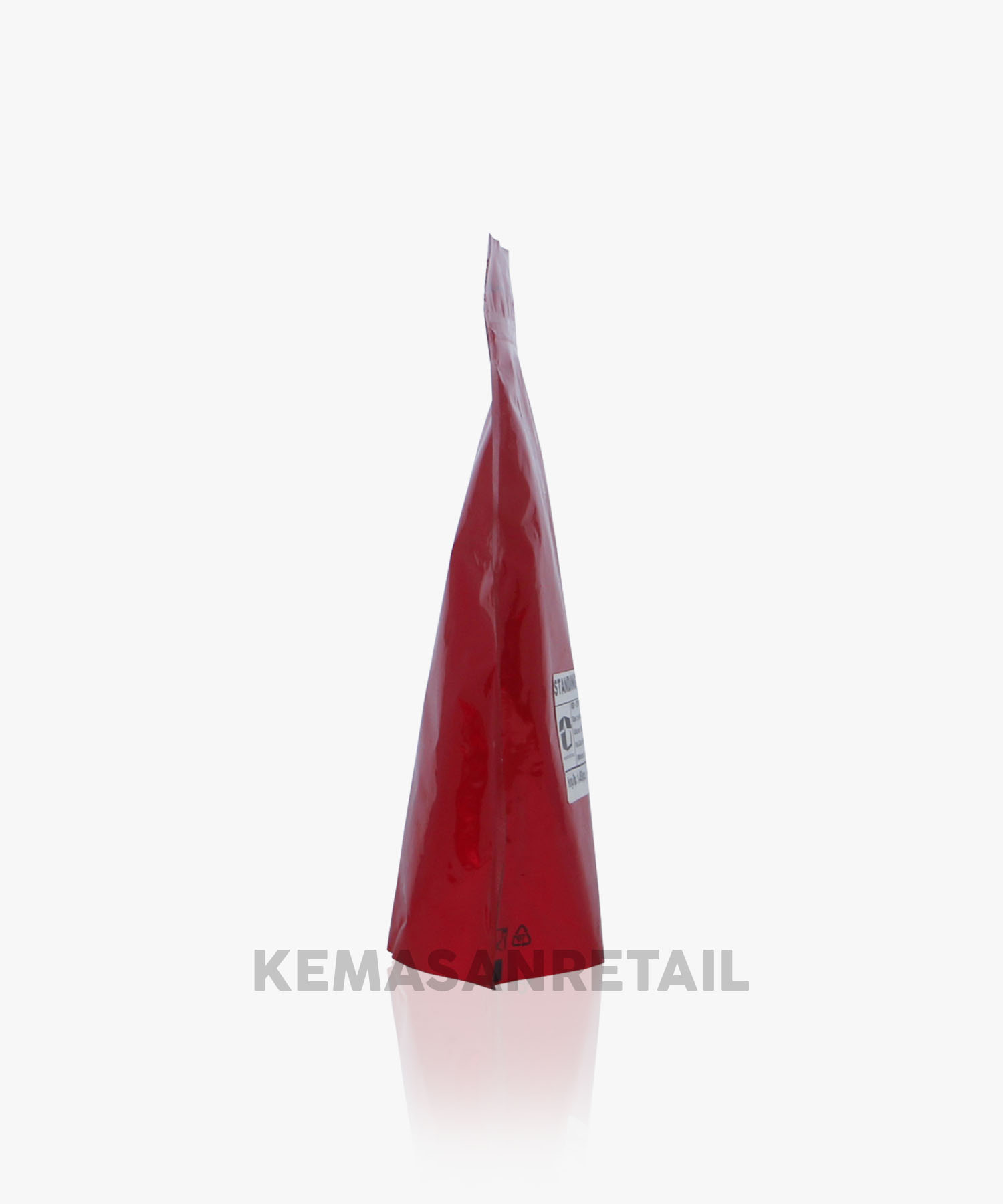 Kemasan Standing Pouch Aluminium Merah Glossy Zipper 13x20 250gr - Image 3