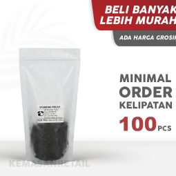 Kemasan Standing Pouch Transparan Bening Doff 14x26 650gr
