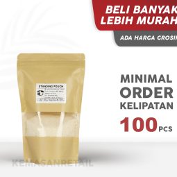 Kemasan Standing Pouch Ecopack Lithopaper Zipper Window 14x23 500gr