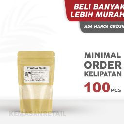 Kemasan Standing Pouch Ecopack Lithopaper Zipper Window 9x15 150gr