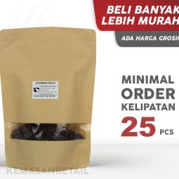 Kemasan Standing Pouch Kraft Window Zipper 24x33.5 1000g