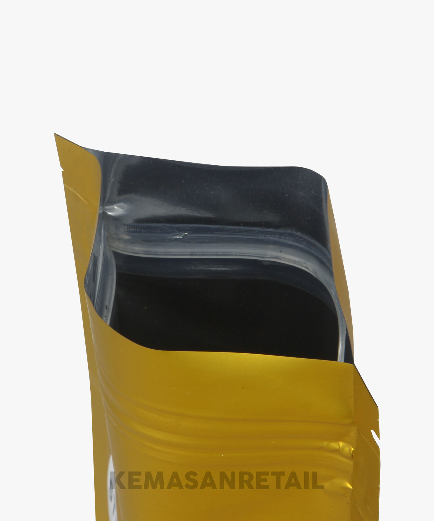 Kemasan Standing Pouch Zipper Gold Doff 10x16 150g - Image 4