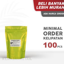 Kemasan Standing Pouch Zipper Hijau Doff 13x20 250g