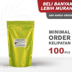Kemasan Standing Pouch Zipper Hijau Doff 14x23 500g