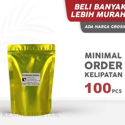 Kemasan Standing Pouch Zipper Kuning Glossy 16x24 750gr