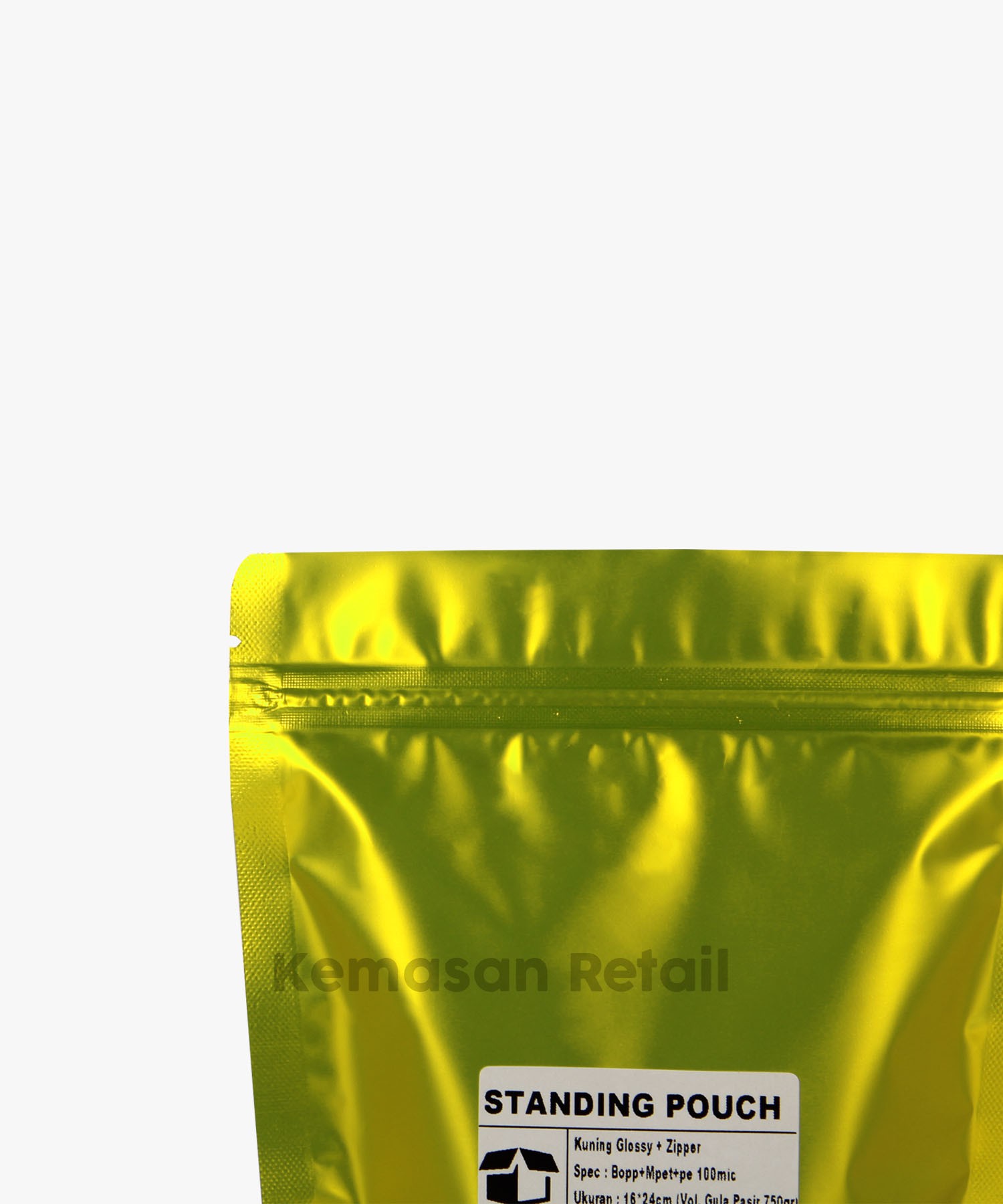 Kemasan Standing Pouch Zipper Kuning Glossy 16x24 750gr - Image 5