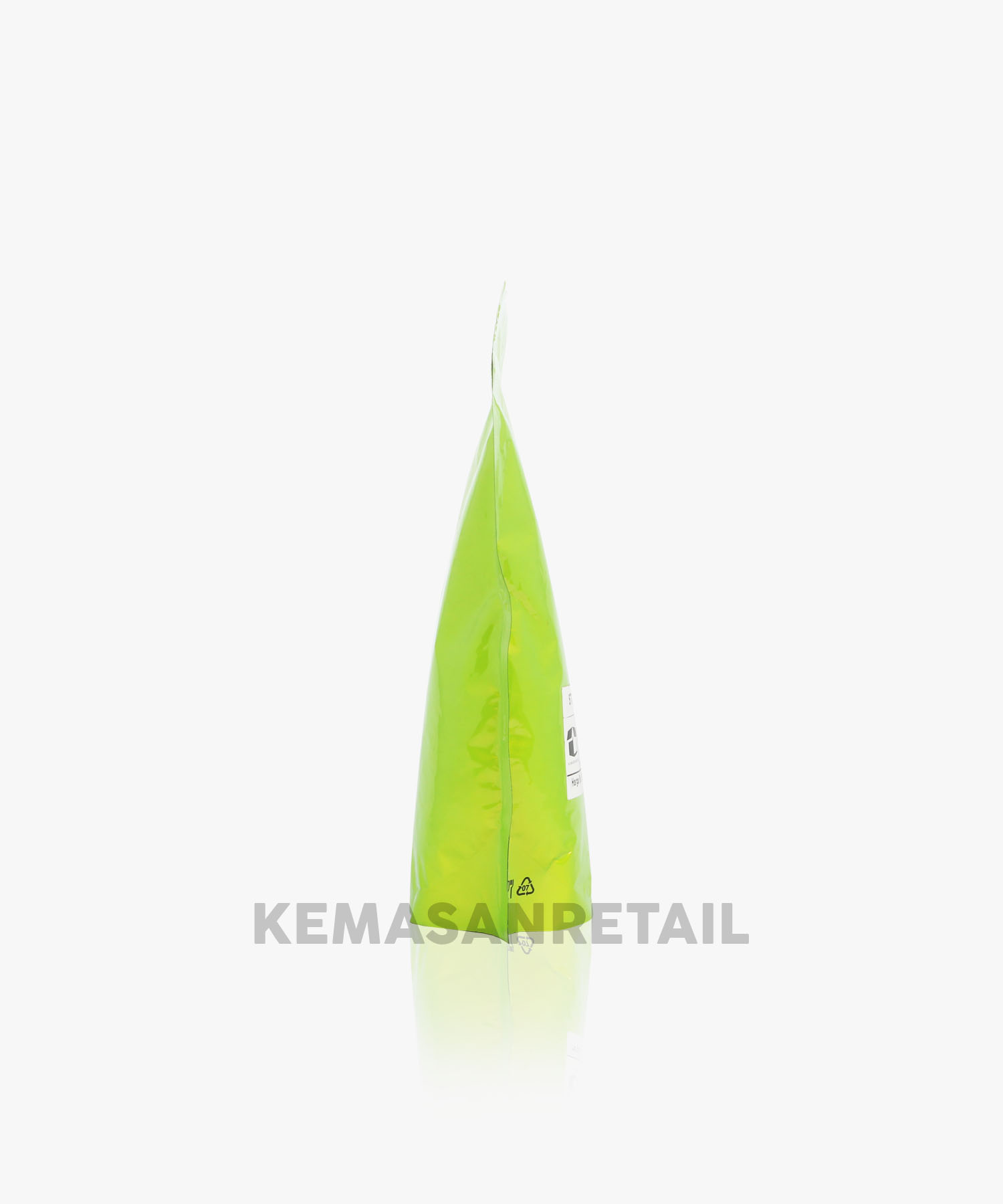 Kemasan Standing Pouch Aluminium hijau Glossy Zipper 13x20 250gr - Image 3