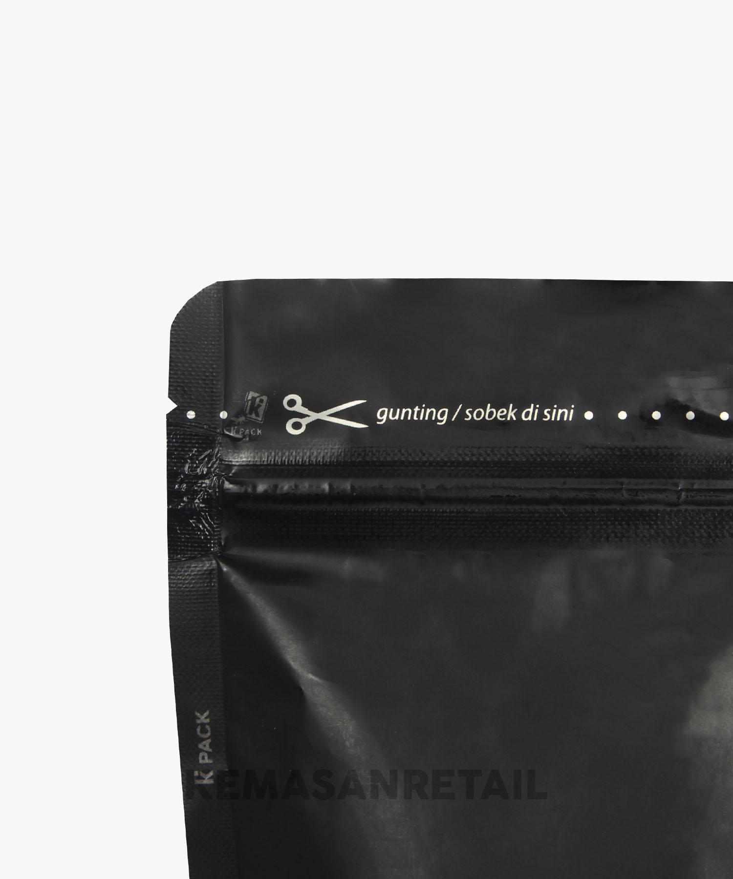 Kemasan Standing Pouch Aluminium Hitam Doff Zipper 14x23 500gr - Image 5