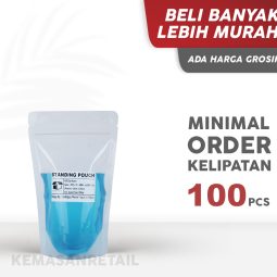 Kemasan Standing Pouch Cairan Nylon Zipper 12x20 250ml